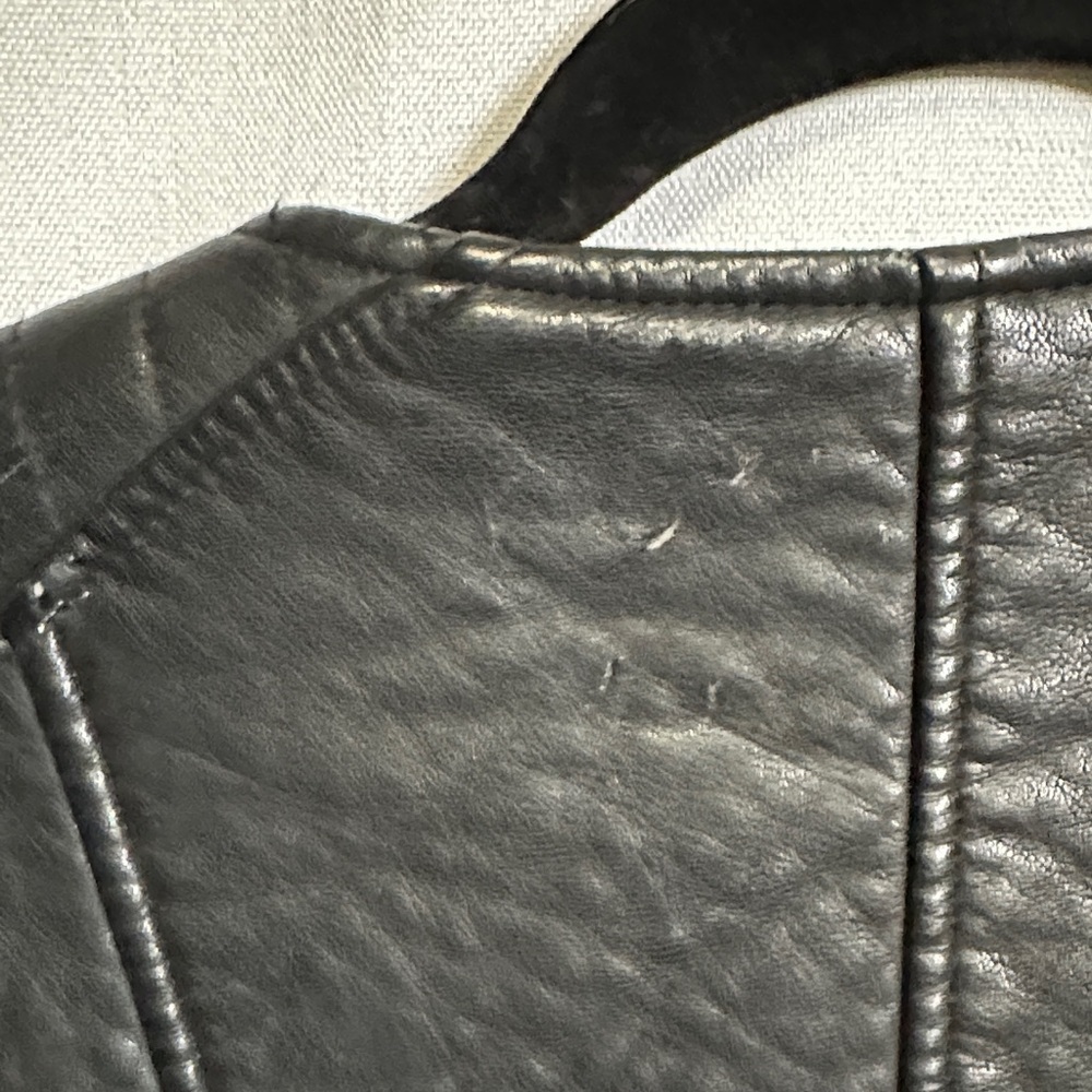 Calvin Klein Black Leather Biker Jacket - Picture 14 of 16